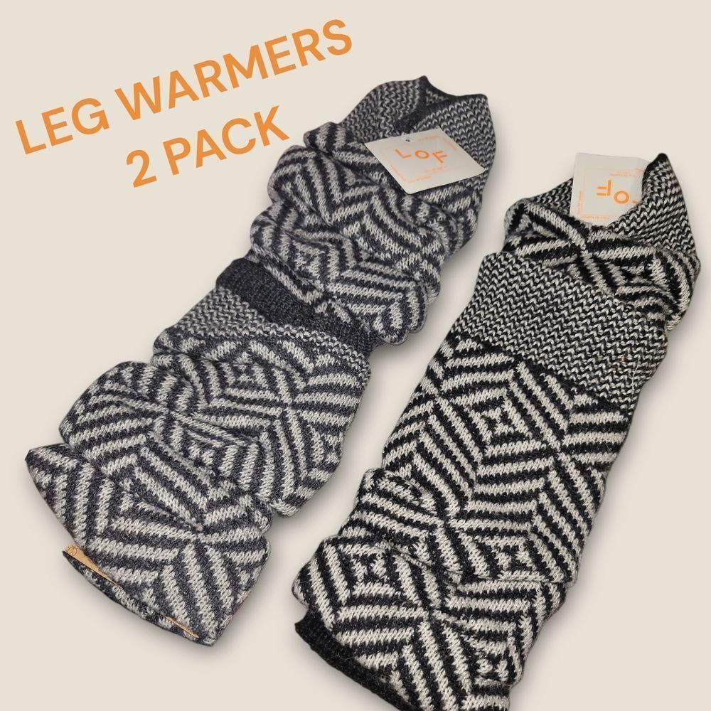 Leg Warmers 2 Pack Black And Grey